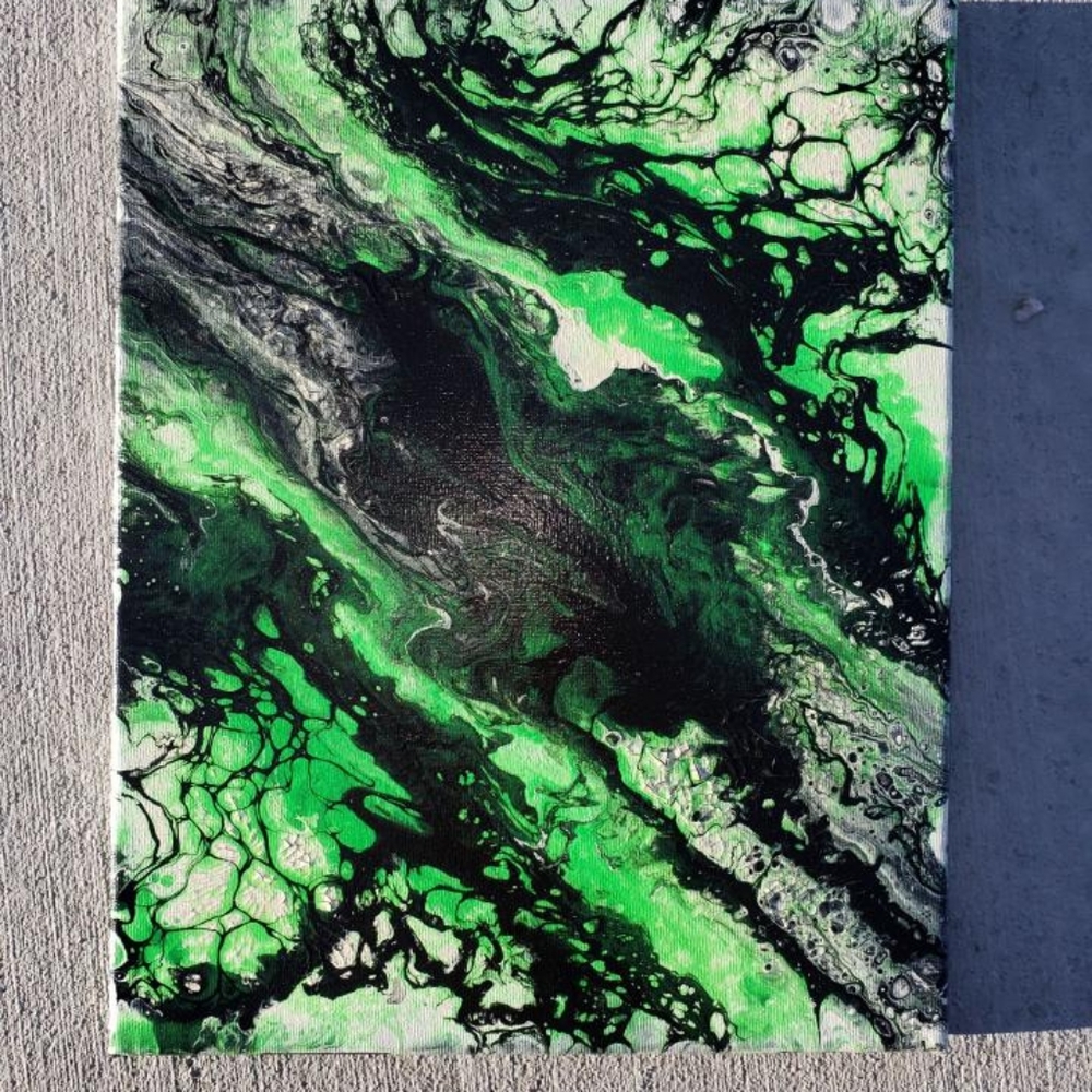 Handcrafted Embellished Acrylic Paint Pour